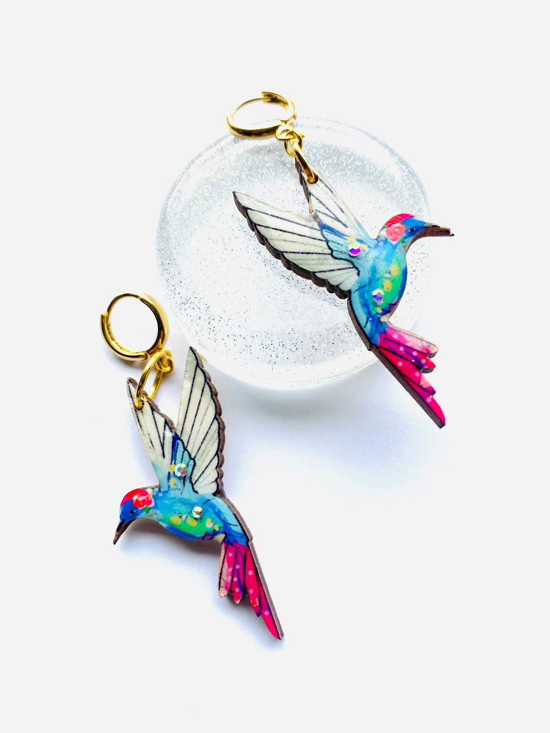 Hummingbird Huggie Hoop Earrings by Rosie Rose Parker