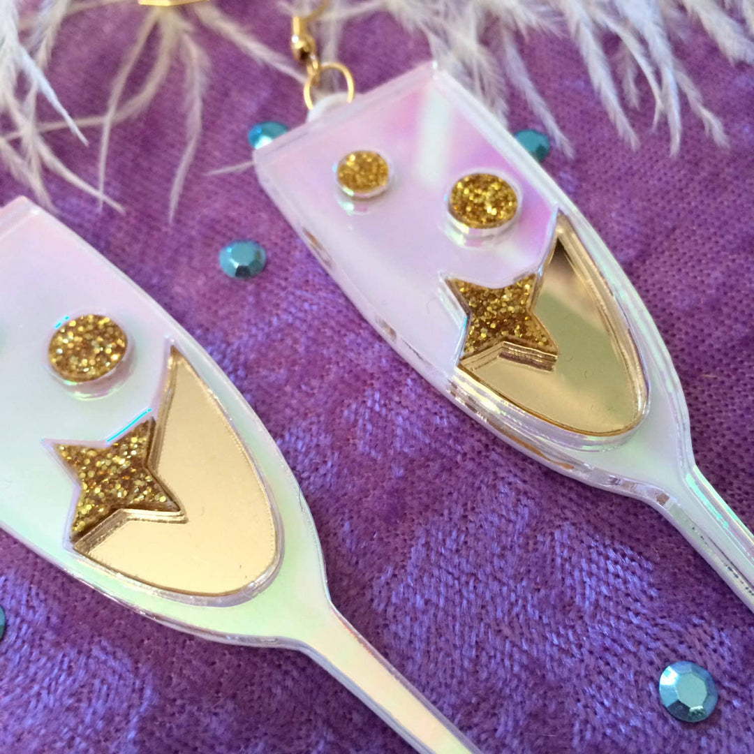 Champagne Flute Statement Earrings