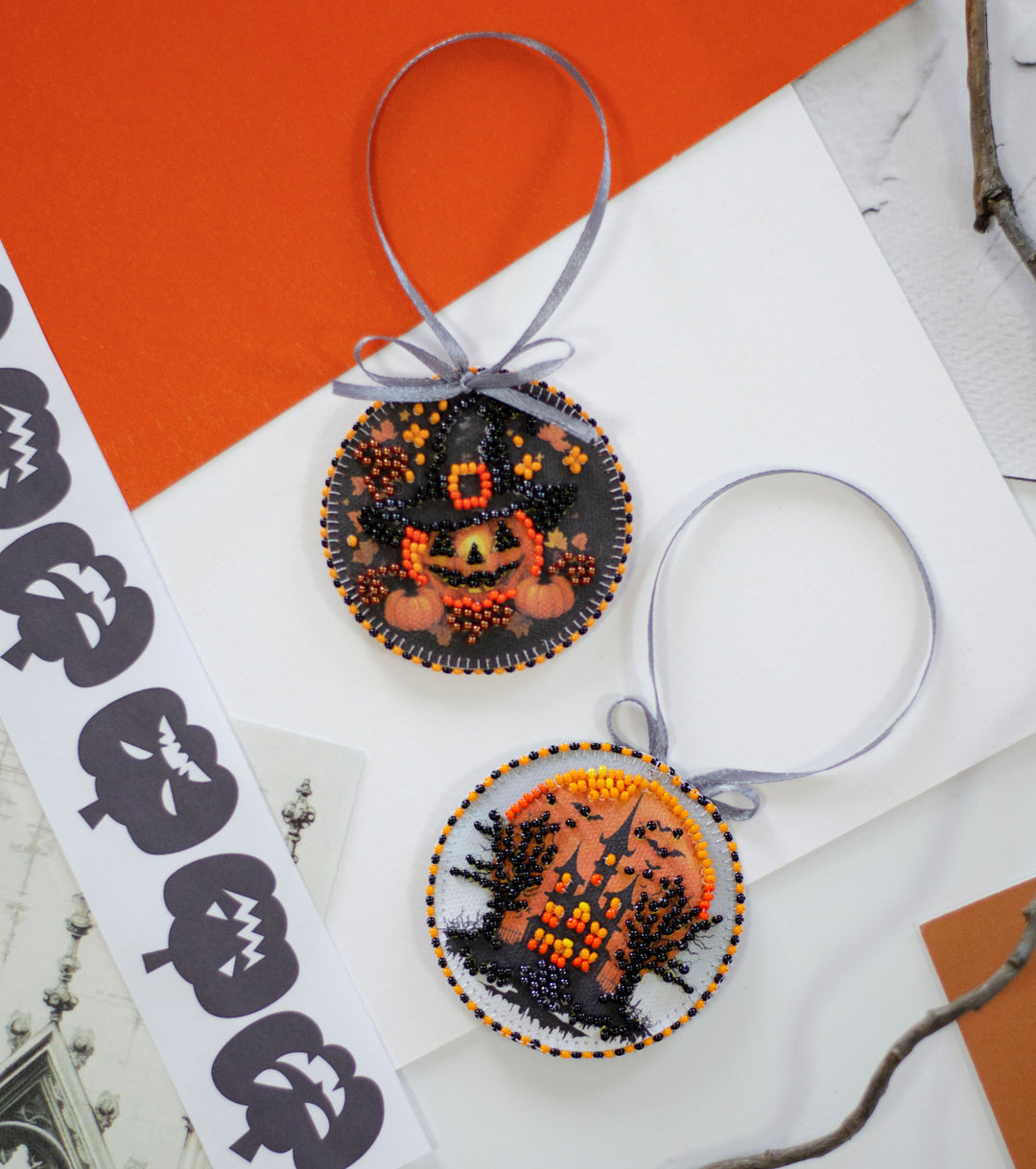 Mini Bead Embroidery Kit Decoration - Festive Halloween ABT-039