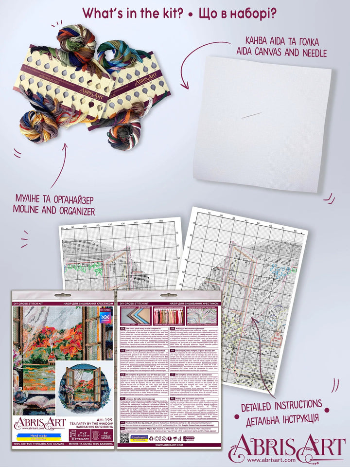Cross-stitch kit - Tea party by the window AH-199
