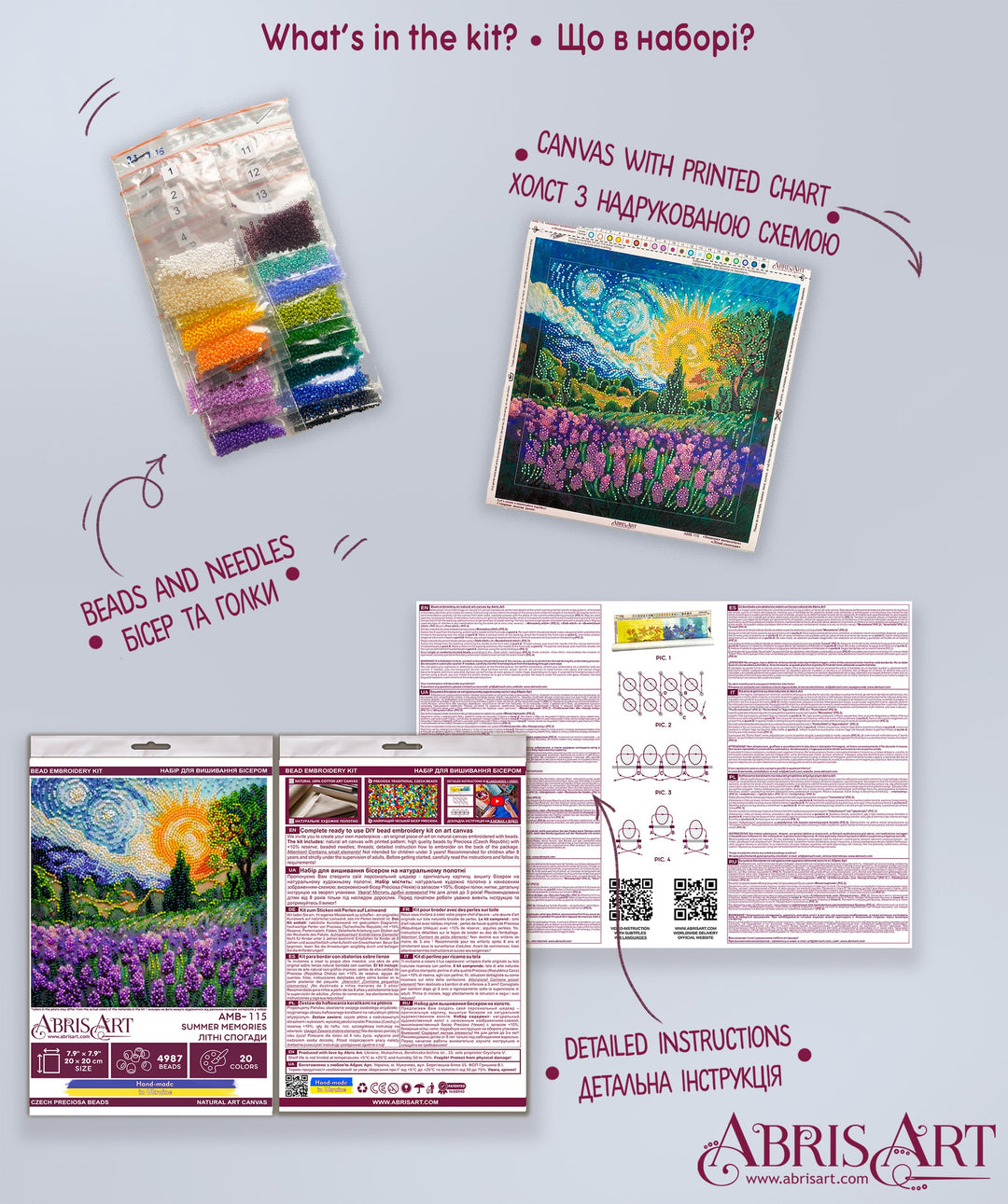 Mid-sized Bead Embroidery kit - Summer memories