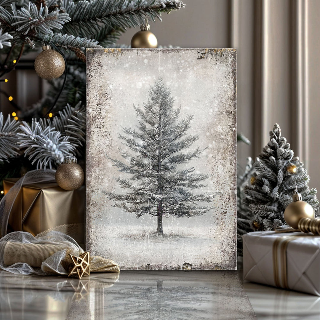 Vintage Christmas Tree Wall Art VI
