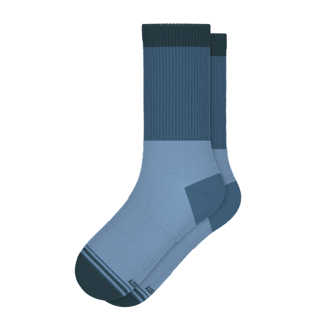 The Atlantic | Blue Color Block Heel Hammock™ Crew Socks