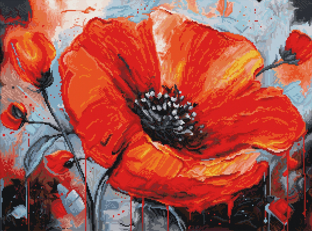 The Passion of Poppies B7045L Counted Cross-Stitch Kit