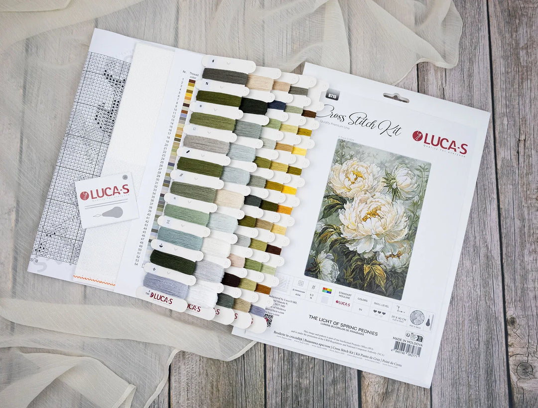 The Light of Spring Peonies B715L Counted Cross-Stitch Kit