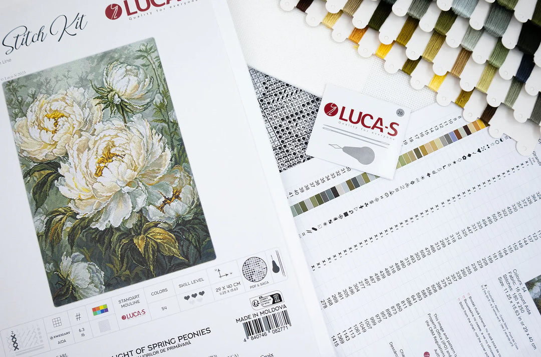 The Light of Spring Peonies B715L Counted Cross-Stitch Kit