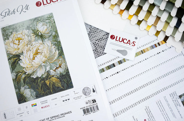 The Light of Spring Peonies B715L Counted Cross-Stitch Kit