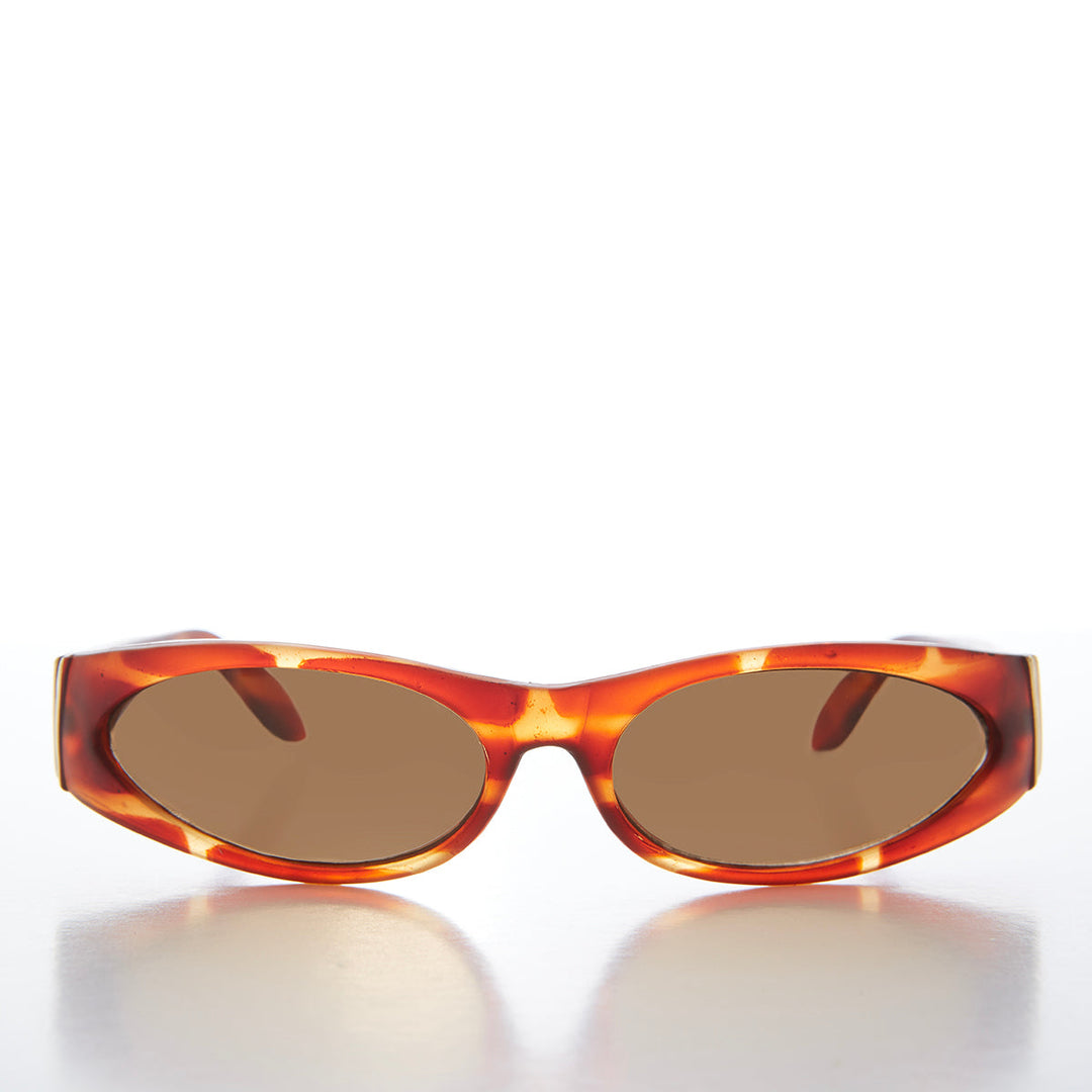 Mod Wrap Around Vintage Sunglasses - Brower