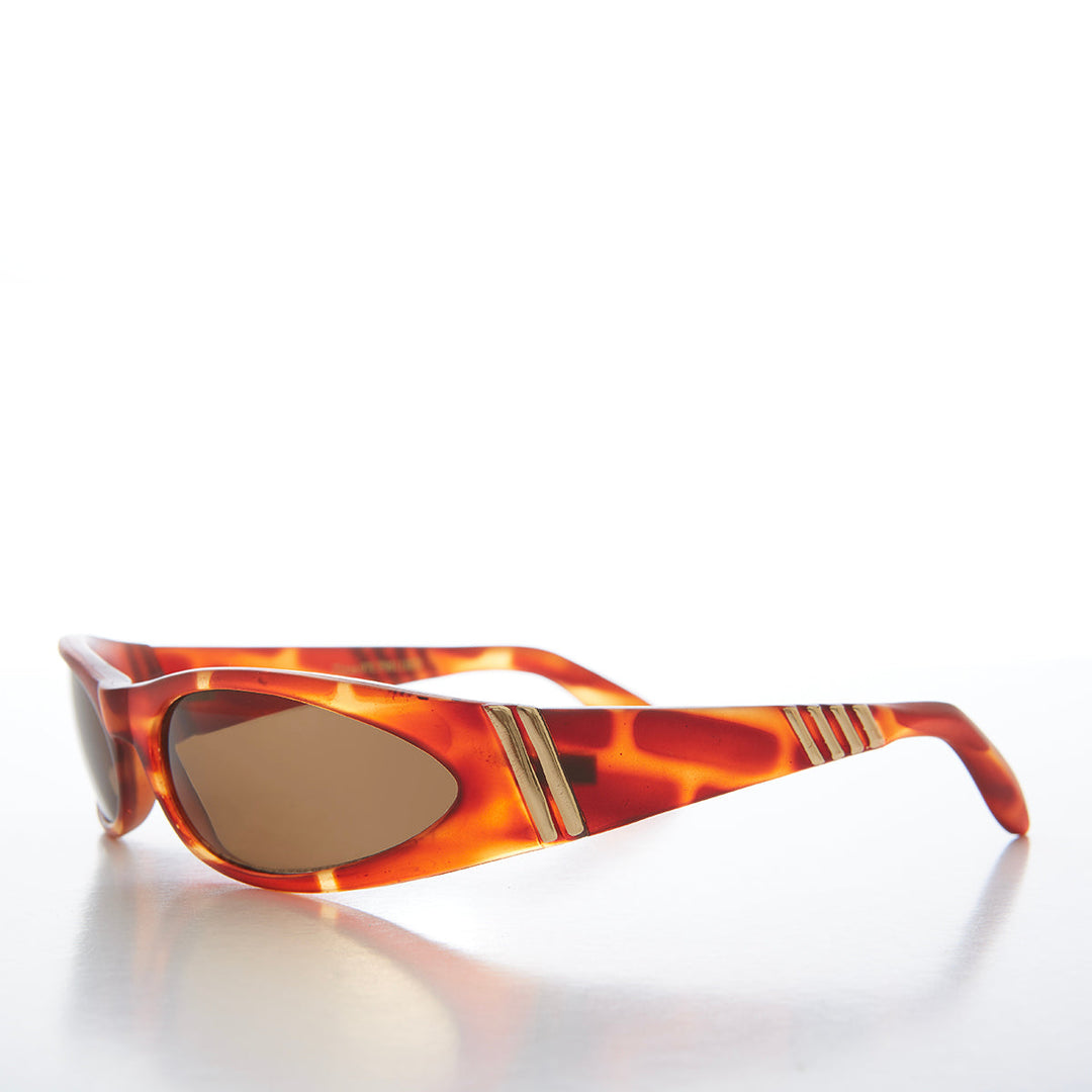 Mod Wrap Around Vintage Sunglasses - Brower