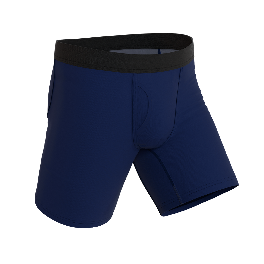 The Big Blue | Navy Long Leg Ball Hammock® Pouch Underwear With Fly