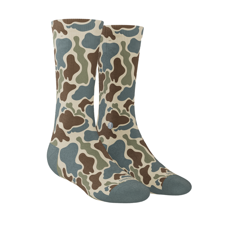 The Blender | Grey Duck Camo Heel Hammock™ Crew Socks