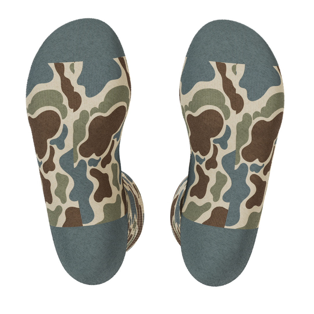 The Blender | Grey Duck Camo Heel Hammock™ Crew Socks