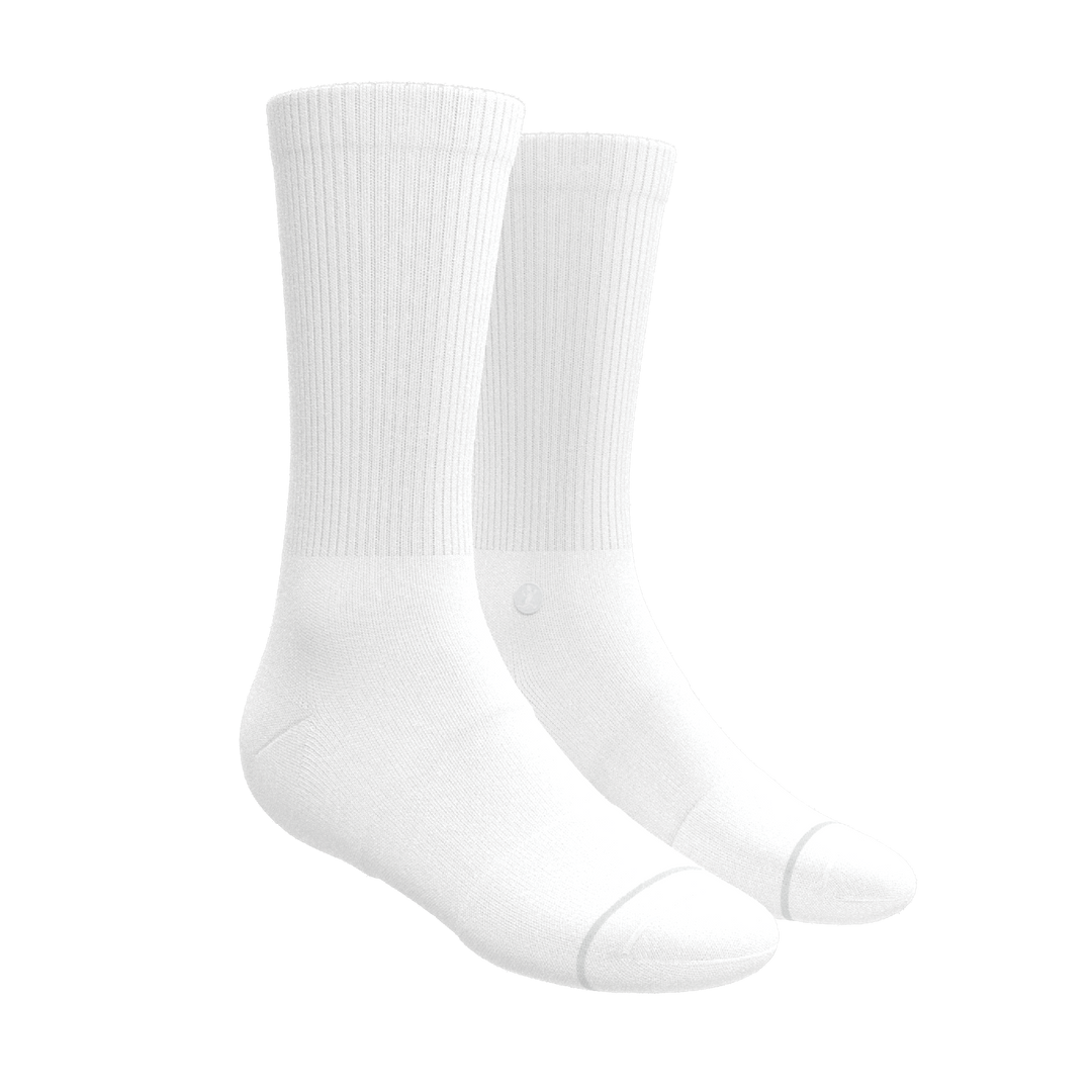 The Blizzard | Plain White Heel Hammock™ Crew Socks
