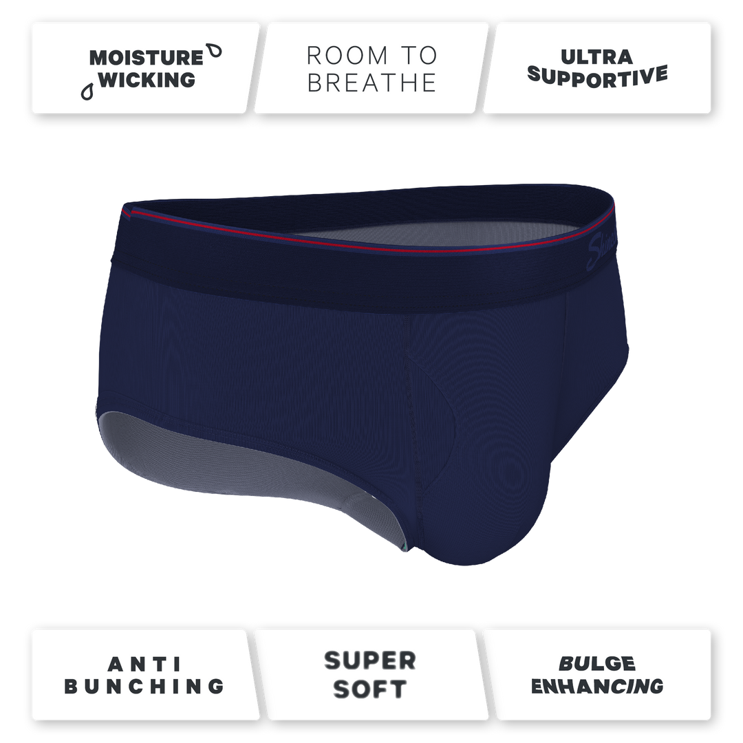 The Blueberry Pie | Red Tip Navy Ball Hammock® Pouch Underwear Briefs