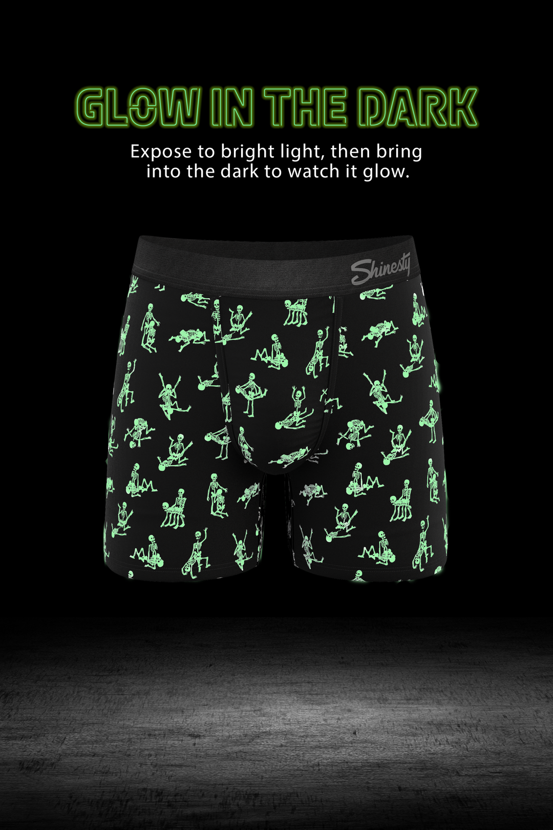 The Bare Back Bones | Glow in the Dark Skeletons Ball Hammock® Pouch Underwear With Fly