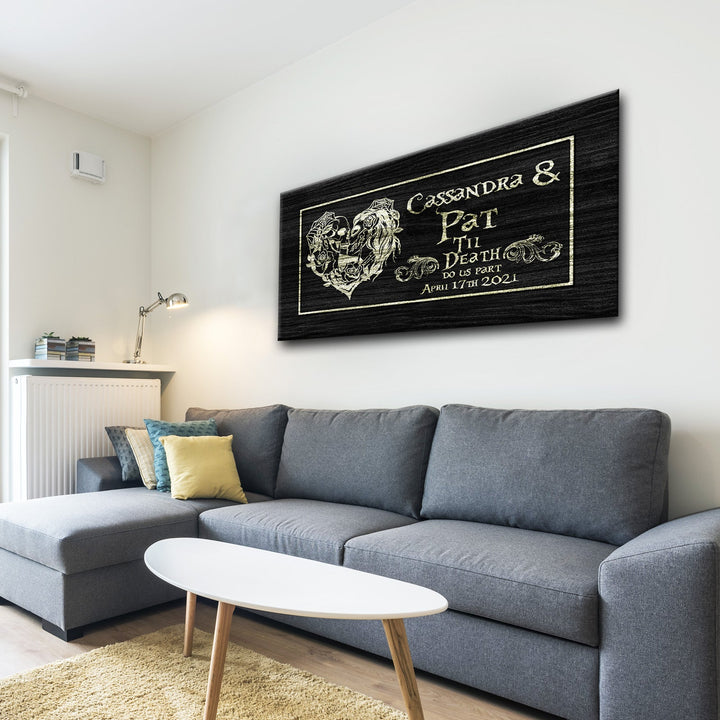 Till Death Do Us Part Skeleton Couple Sign