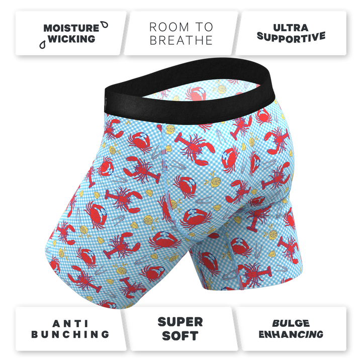 The Cajun Cookout | Summer Crabs Long Leg Ball Hammock® Pouch Underwear With Fly