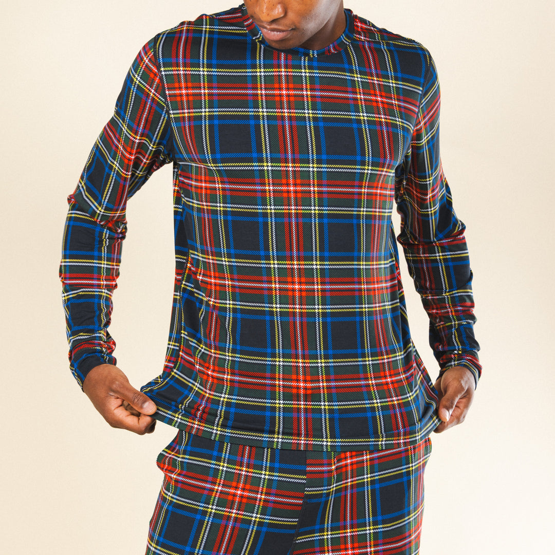 The Cappuccino | Holiday Tartan Plaid Super Stupid-Soft™ Men’s Long Sleeve Pajama Shirt