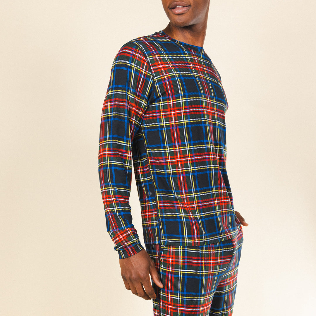 The Cappuccino | Holiday Tartan Plaid Super Stupid-Soft™ Men’s Long Sleeve Pajama Shirt
