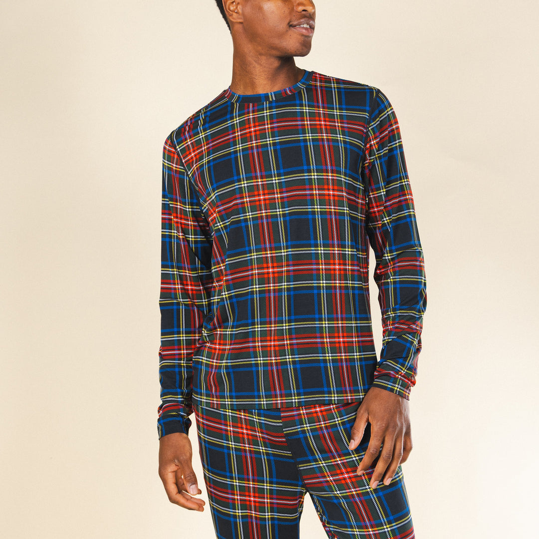 The Cappuccino | Holiday Tartan Plaid Super Stupid-Soft™ Men’s Long Sleeve Pajama Shirt