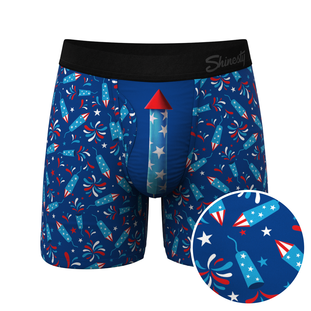 The Crotch Rocket | USA Firecracker Ball Hammock® Pouch Underwear With Fly