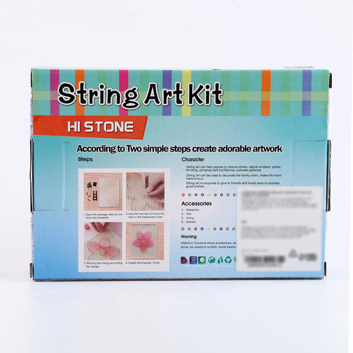 String Art DIY Kit with Stand - Blue Flower. Wizardi Craft Kit F07-M12-1-DHAA28299