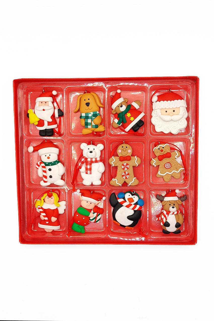 Set of 12 Small Christmas Gingerbread Ornaments. Wizardi Festive Decoration F07-N2-2-W2597