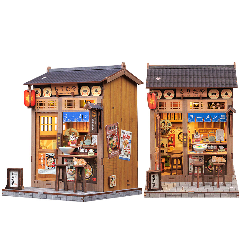 Morita-Ya Dollhouse Kit - Miniature Wizardi Roombox Kit with LED Light F07M51-90-CWGC205
