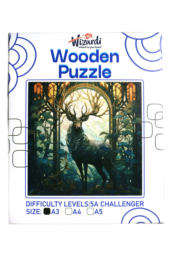 Mysterious Deer - Jigsaw Wooden Puzzle by Wizardi F07N9-18