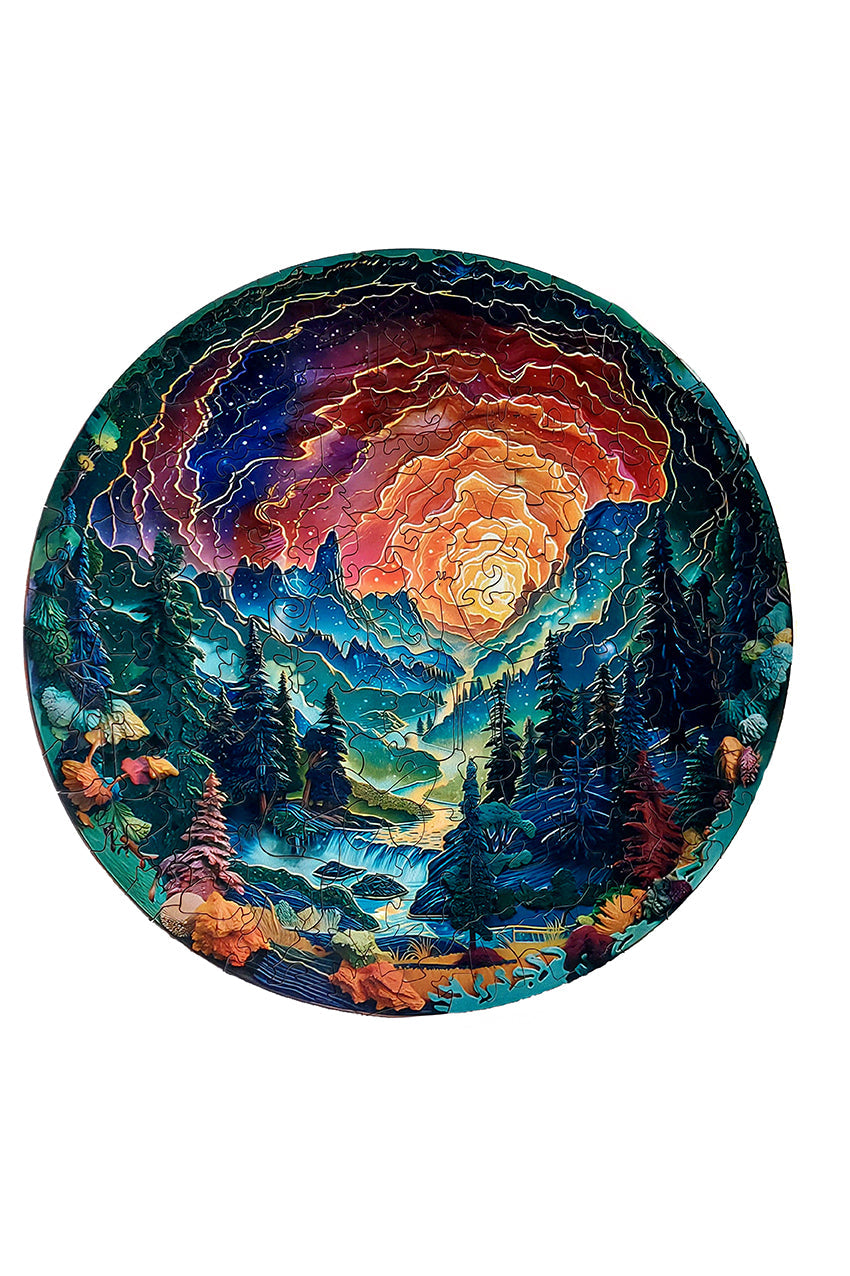 Mountains Landscape - Jigsaw Wooden Puzzle by Wizardi F07N9-24