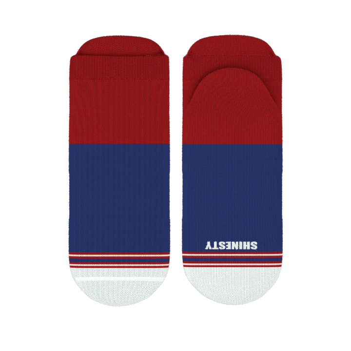 The Fourth | Patriotic Red and Blue Heel Hammock™ Ankle Socks