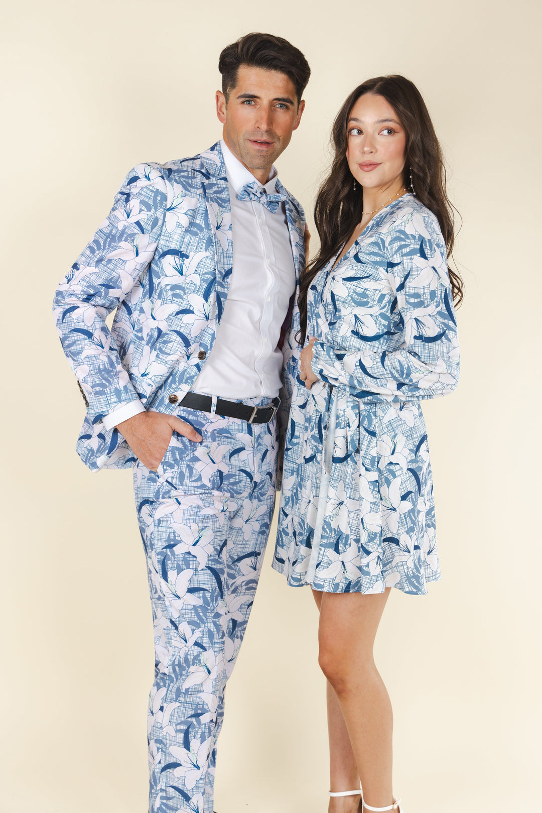 The Gilded Lily | Crosshatch Lilies Wrap Dress