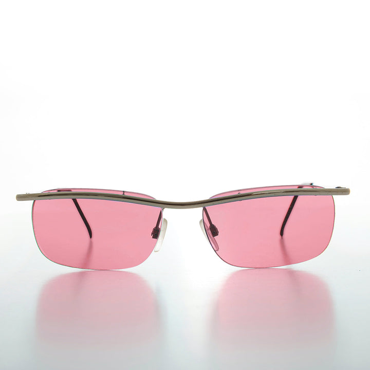 Rimless Y2k Sleek Rectangle Vintage Sunglasses - Hyland