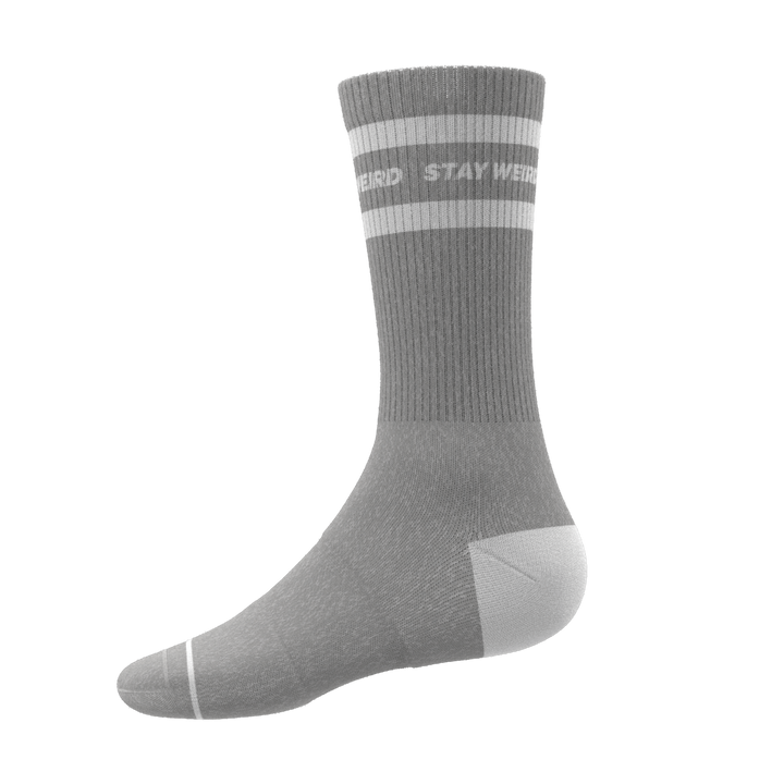 The Haze | Grey and White Stripe Heel Hammock™ Crew Socks