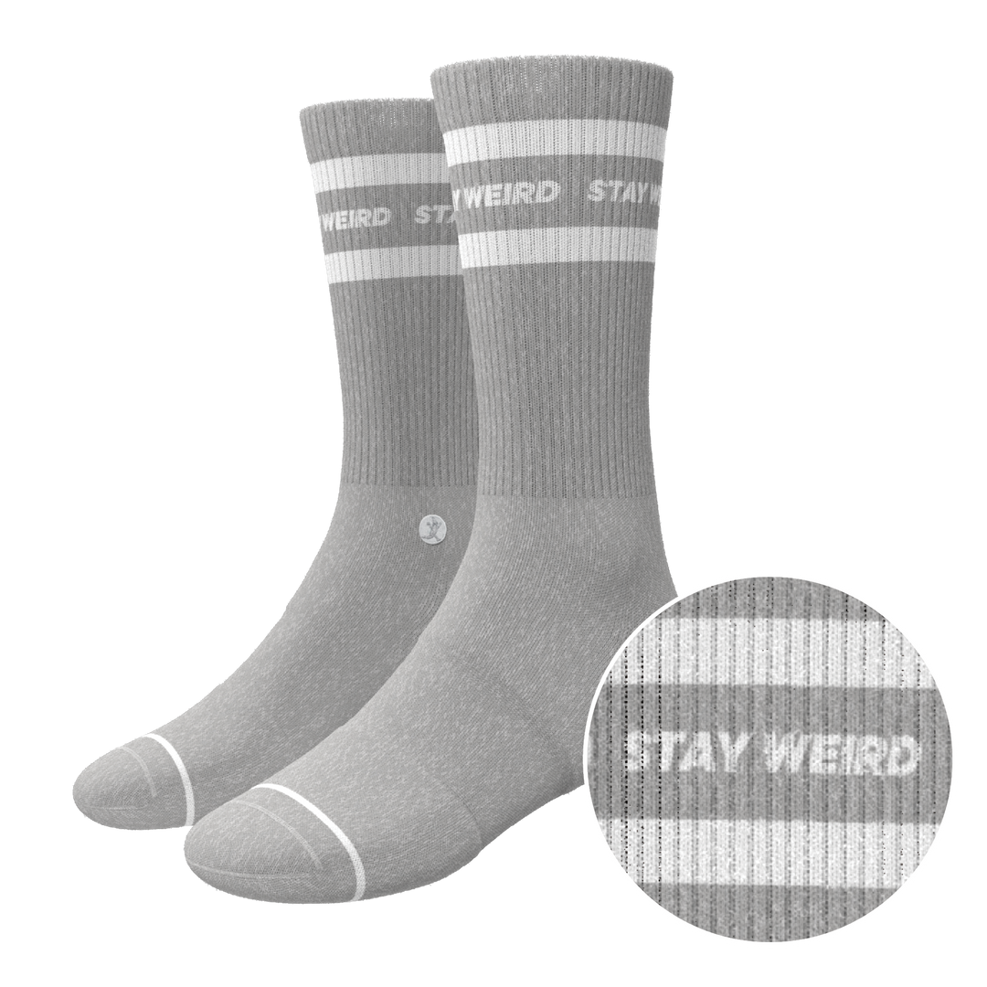 The Haze | Grey and White Stripe Heel Hammock™ Crew Socks