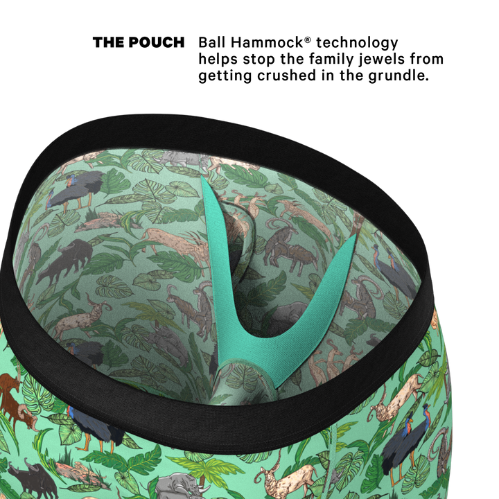 The Hornography | Tropical Animals Long Leg Ball Hammock® Pouch Underwear With Fly