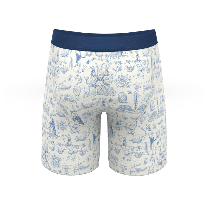 The Hot Cottontail | Easter Toile Long Leg Ball Hammock® Pouch Underwear With Fly
