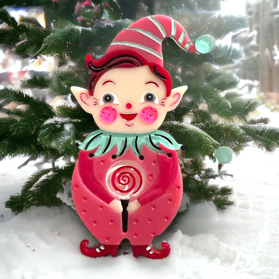 johanna parker Lipstick and Chrome pinkmas elf brooch