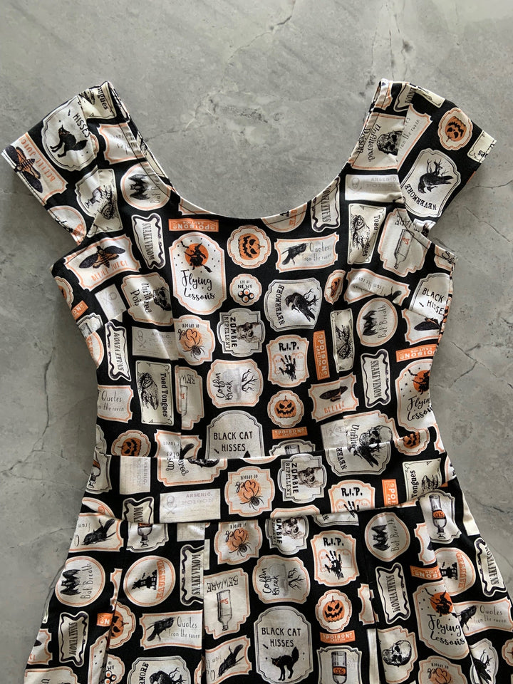 Margaret Dress in Halloween Print - Small only, 1 left!