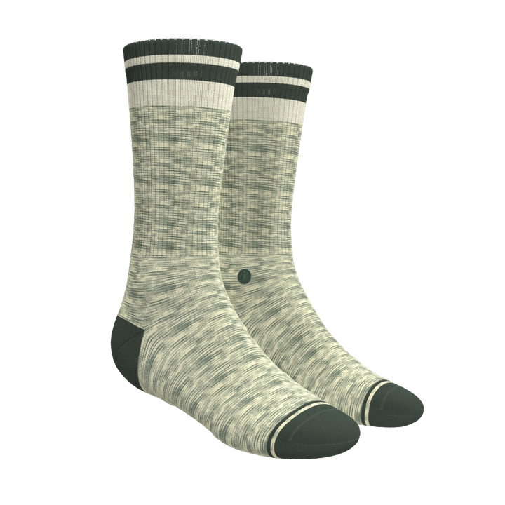 The Illusion | Green Pattern Heel Hammock™ Crew Socks