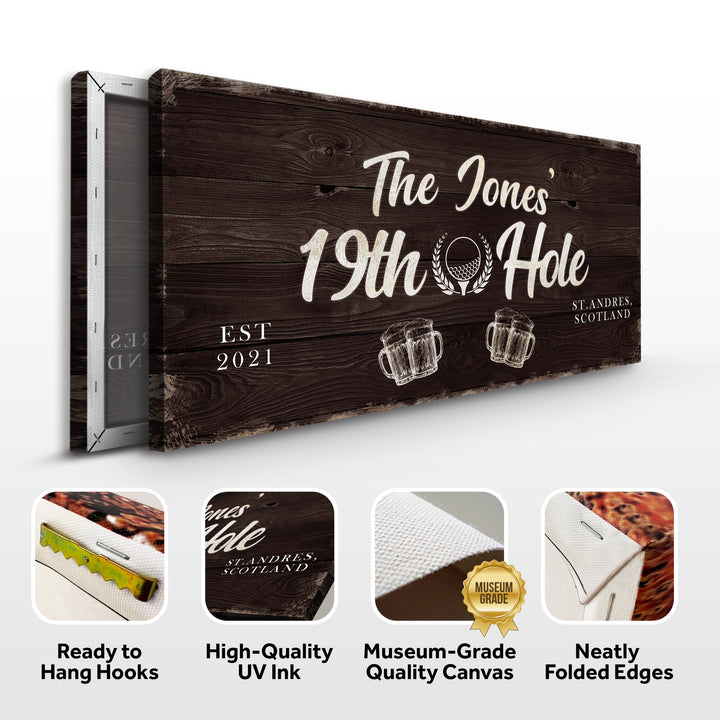 19th Hole Golf Personalized Sign II