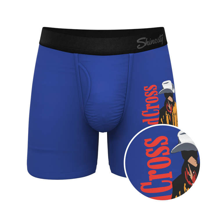The Jackson | Blue Cowboy Shinesty x Diamond Cross Ranch Ball Hammock® Pouch Underwear With Fly
