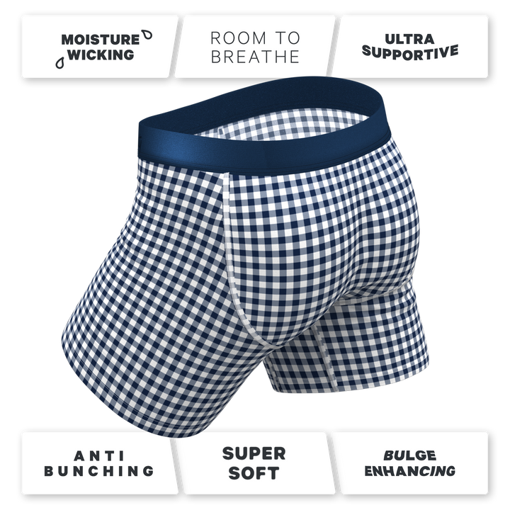The Mad For Plaid | Navy Gingham Ball Hammock® Pouch Underwear