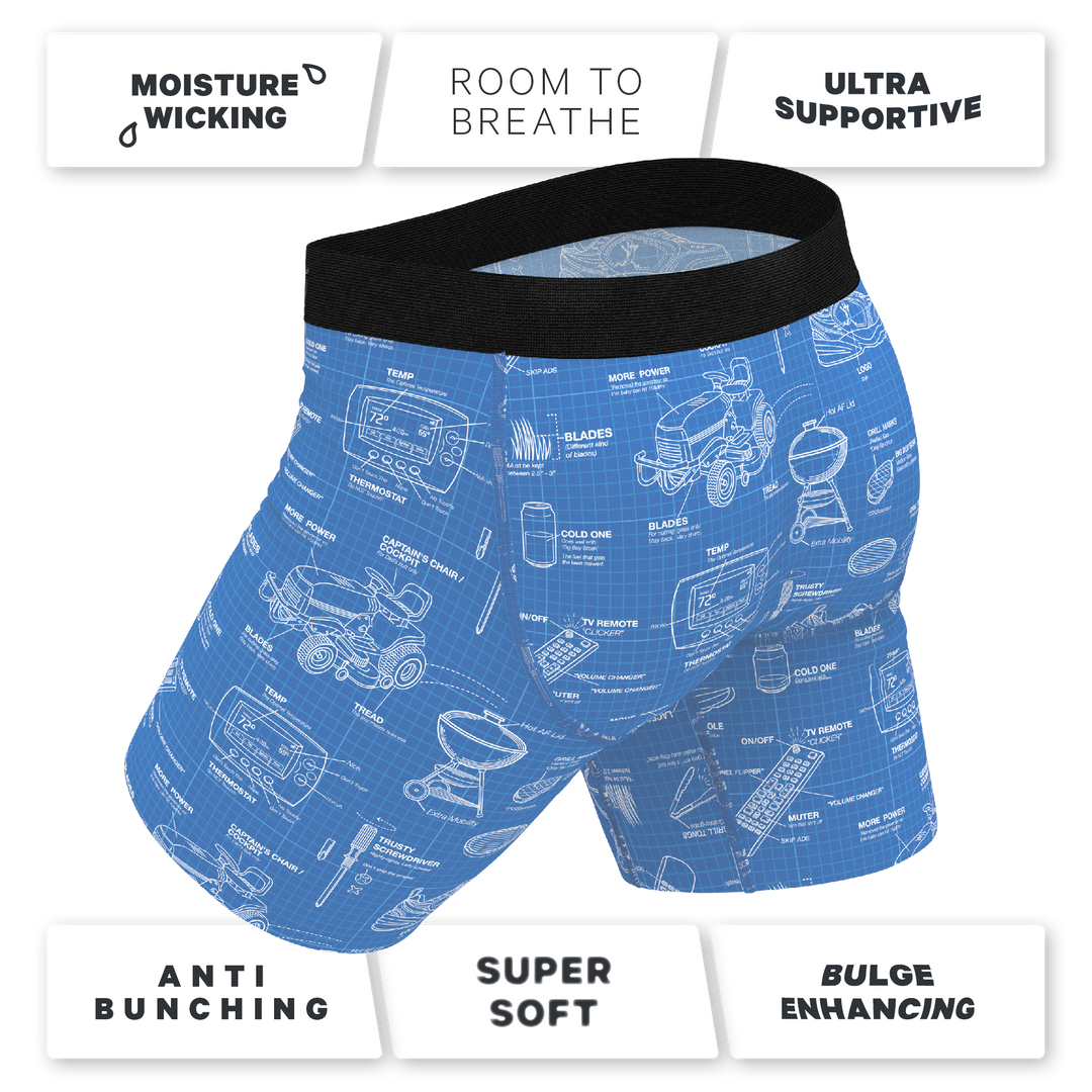 The Man With A Plan | Blueprint Long Leg Ball Hammock® Pouch Underwear With Fly