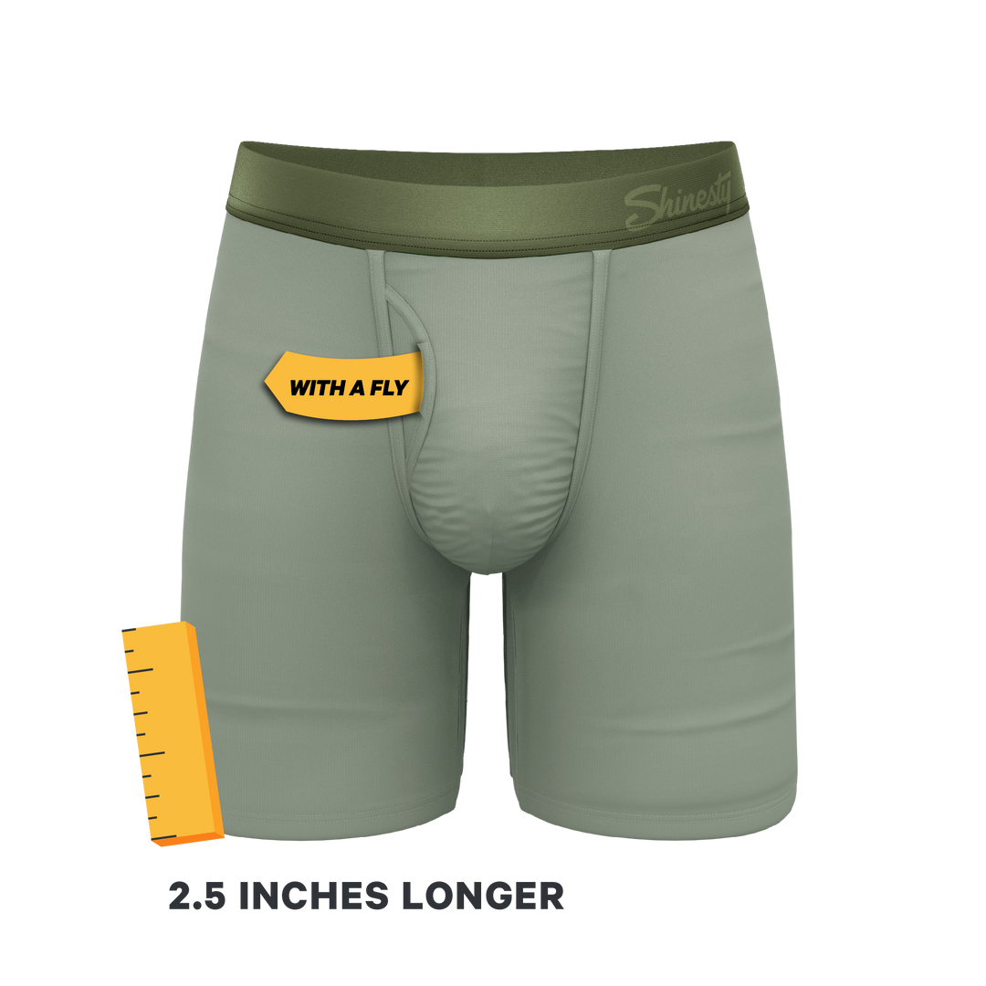 The Manzanilla | Olive Green Long Leg Ball Hammock® Pouch Underwear With Fly