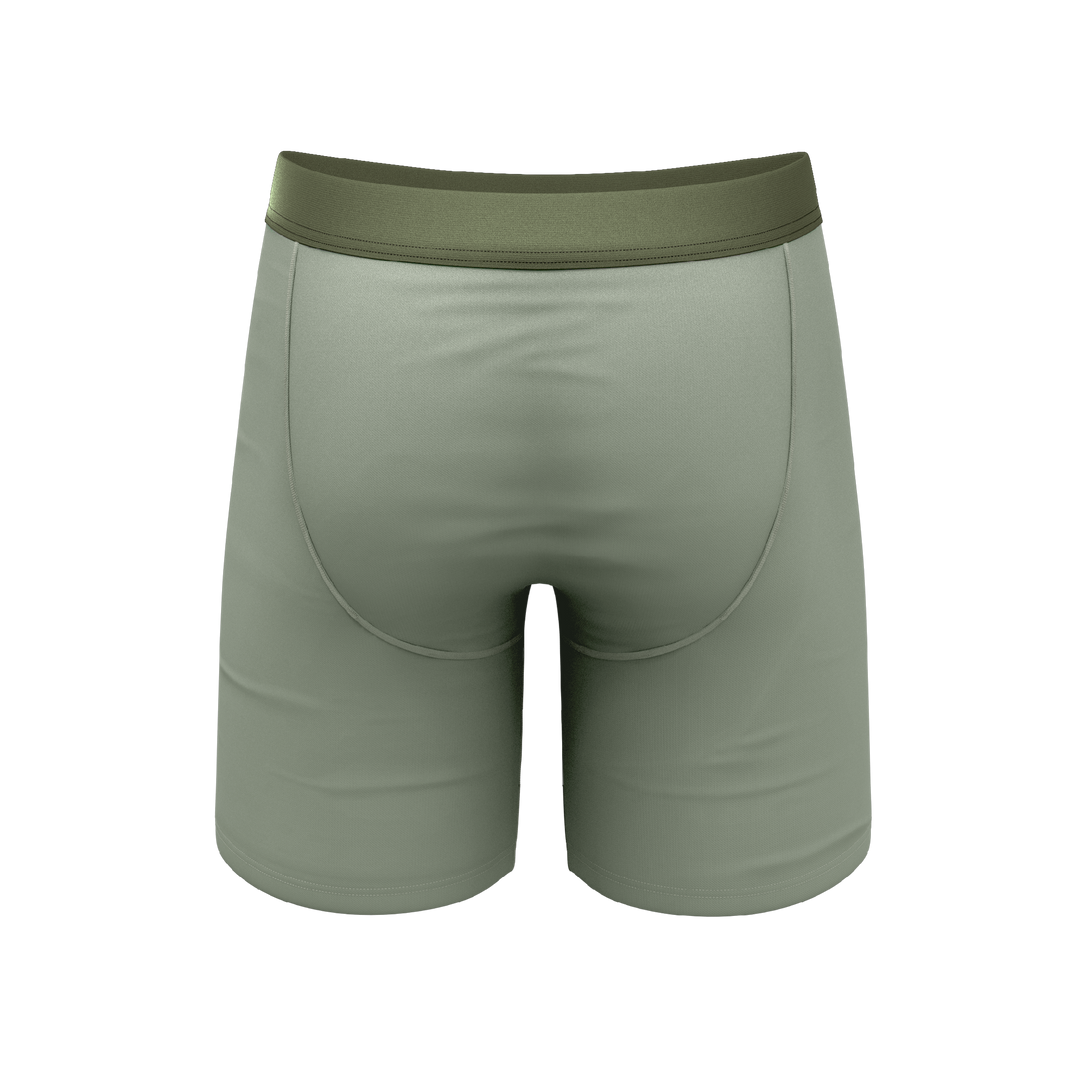 The Manzanilla | Olive Green Long Leg Ball Hammock® Pouch Underwear With Fly