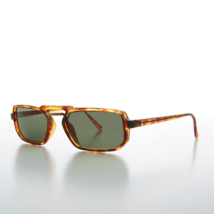 Unique 90s Rectangular New Wave Sunglass - Noir
