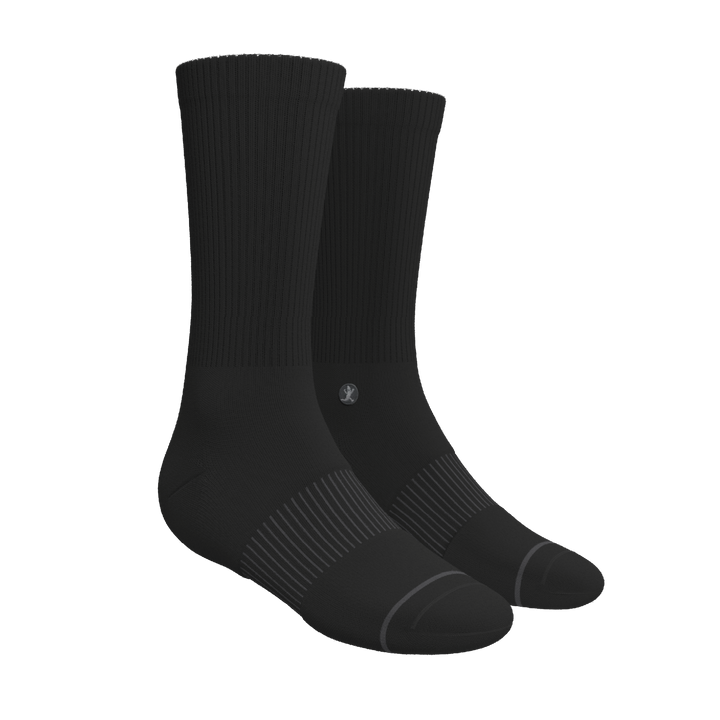 The Night Op | Plain Black Heel Hammock™ Crew Socks