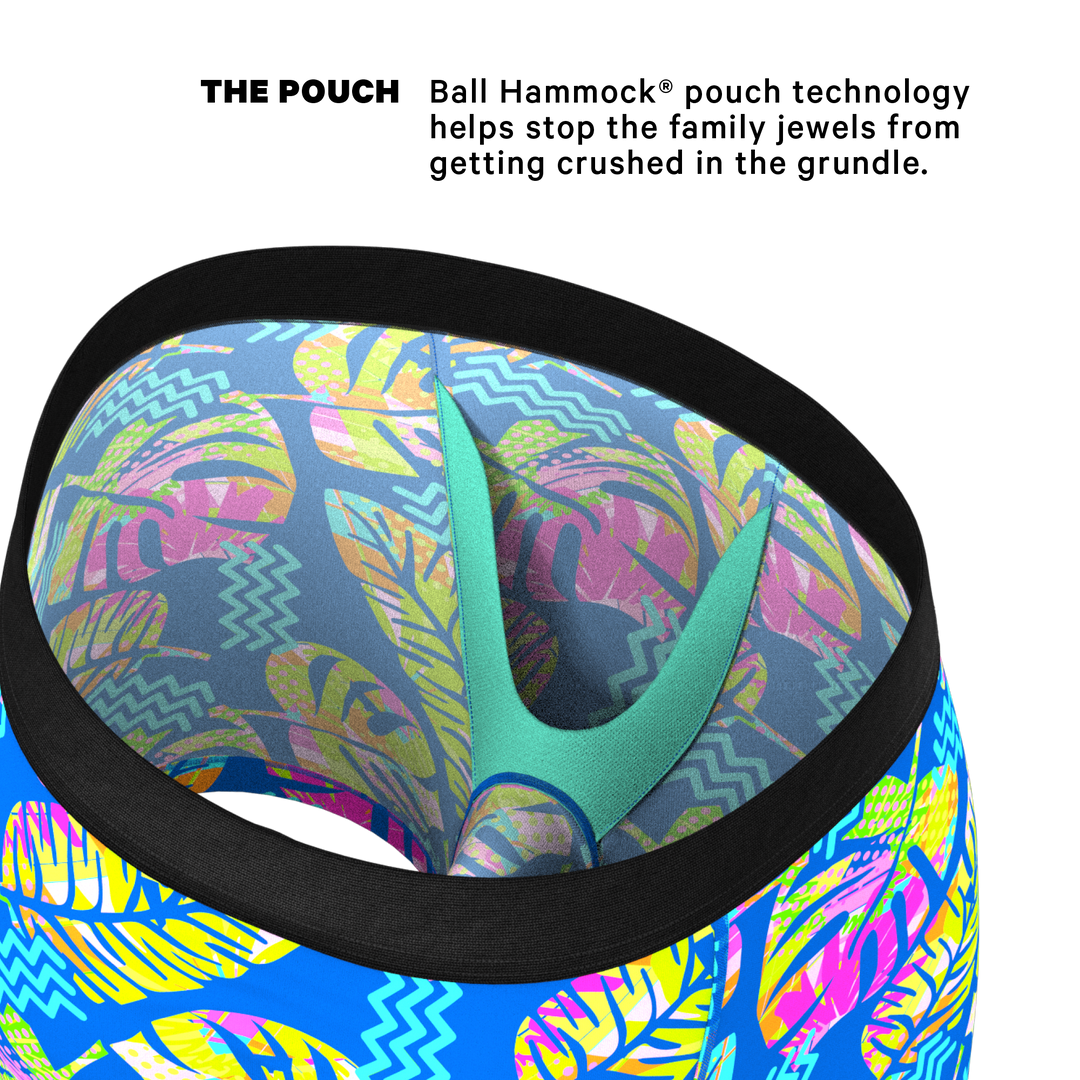The Oahu Rendezvous | Tropical Leaves Ball Hammock® Pouch Underwear