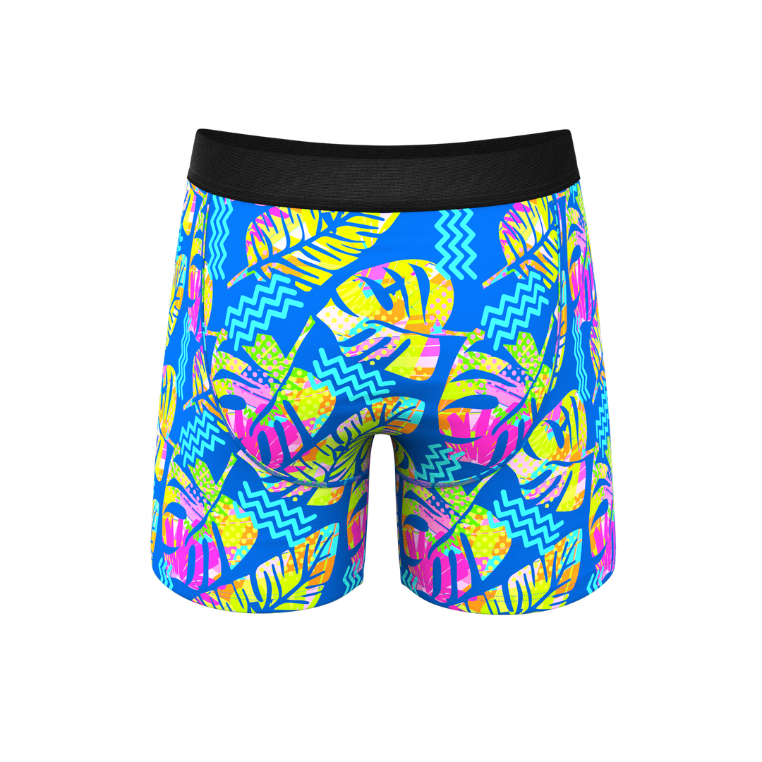 The Oahu Rendezvous | Tropical Leaves Ball Hammock® Pouch Underwear With Fly